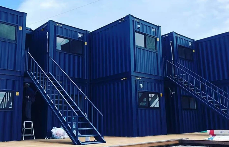 Omah Kontainer Double-Crita Prefab Dibukak